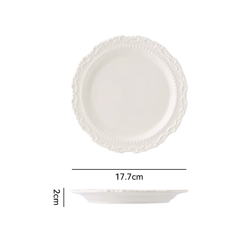 Plato barroco de 7 pulgadas - blanco