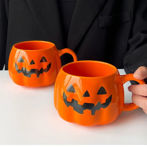 2024 Halloween Water <strong>Cup</strong> Ceramic Mug Cartoon Pumpkin <strong>Grimace</strong> Funny Pumpkin Bottle Halloween Decorative Accessories Coffee <strong>Cups</strong> - Product Image 2