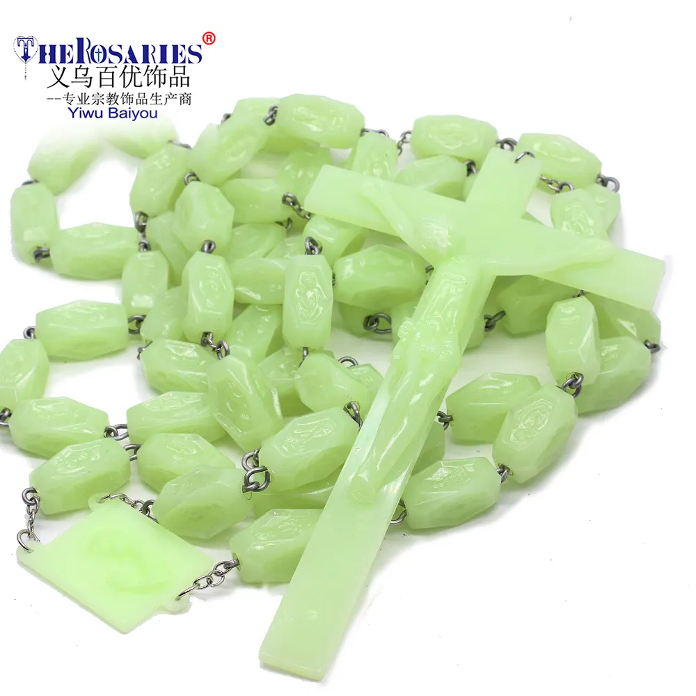 Luminous Gig Beads Rosary Necklace Gift Religious St. Satues Prayer Beads