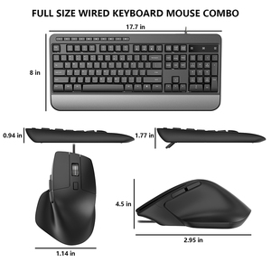 COUSO Großhandel benutzerdefinierte Büro-Computer-Tastatur und Maus ergonomisch volle Größe ergonomische verdrahtete Tastatur und Maus-Combo - Product Image 3