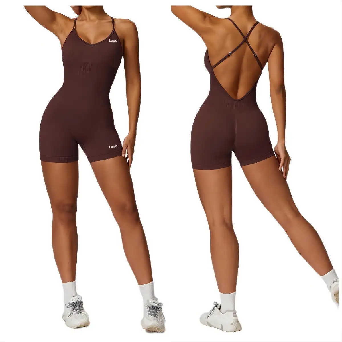Femmes Nouvel Arrivage Combinaison de Yoga Combinaison de Gym Une Pièce Bodysuit Scrunch Butt Romper Seamless Quick Dry Breathable Workout Jumpsuit