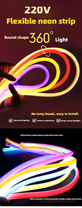 360 độ vòng <span class=keywords><strong>Neon</strong></span> <span class=keywords><strong>LED</strong></span> Strip ánh sáng không thấm nước IP67 220V 12V 24V 60LEDs 108LED 5050 Trắng RGB Ống linh hoạt dây ánh sáng đèn - Product Image 4