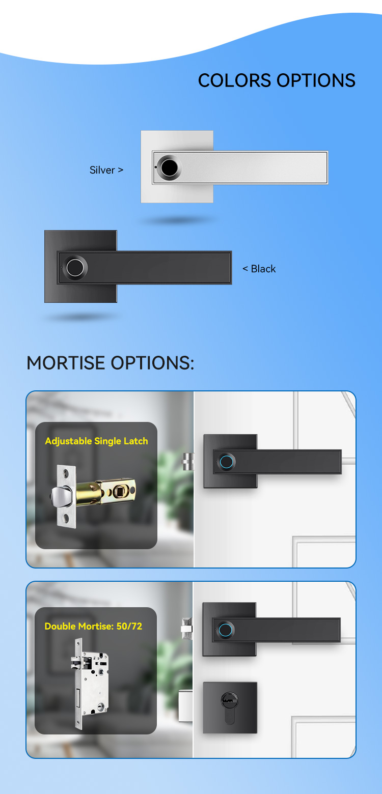 Tediton Security TTlock APP Anti Theft Remote Control Smart Lock Square Fingerprint Door Lock