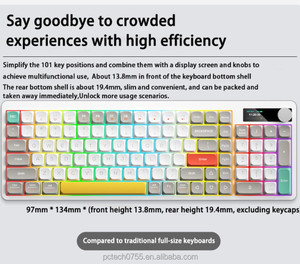 YK100 tastiera meccanica a basso profilo tre modalità Wireless Rgb Mac Office Game Compact 101Key Display Hd regalo di festa per ragazze - Product Image 4