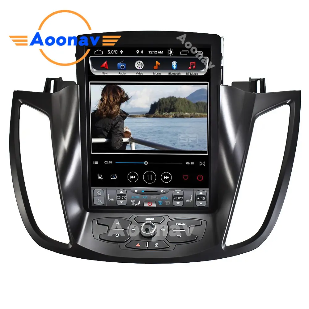 AOONAV-radio multimedia con GPS para coche, radio con reproductor, pantalla vertical, estilo Tesla, Android, para Ford escape 2017