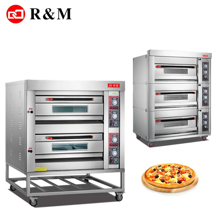 Due Gas 2 strato deck Guangzhou Fabbrica di attrezzature da forno prezzi torta di cottura forno, A gas cottura della pizza forno macchina de quattro boulangerie