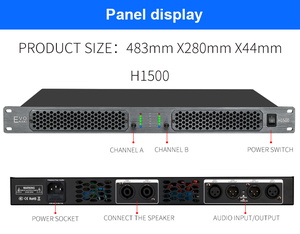 Good Quality OEM H Series 2 Channel /4 Channel 1U Class D Powerful <strong>Output</strong> Sound System Professional Power <strong>Amplifier</strong> - Product Image 3