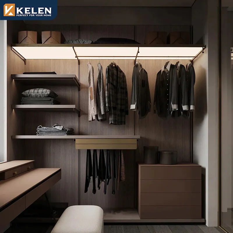 Kelen 2024 dormitorio moderno diseños armarios para habitacion MDF lacado muebles armarios armario abierto de madera