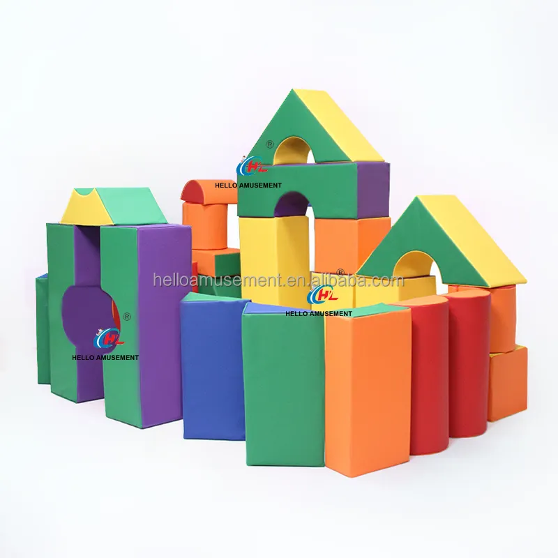 Çocuk kapalı yumuşak oyun ekipmanları yumuşak yapı blok oyuncaklar yumuşak oyun ekipmanları yapı taşları toptan için