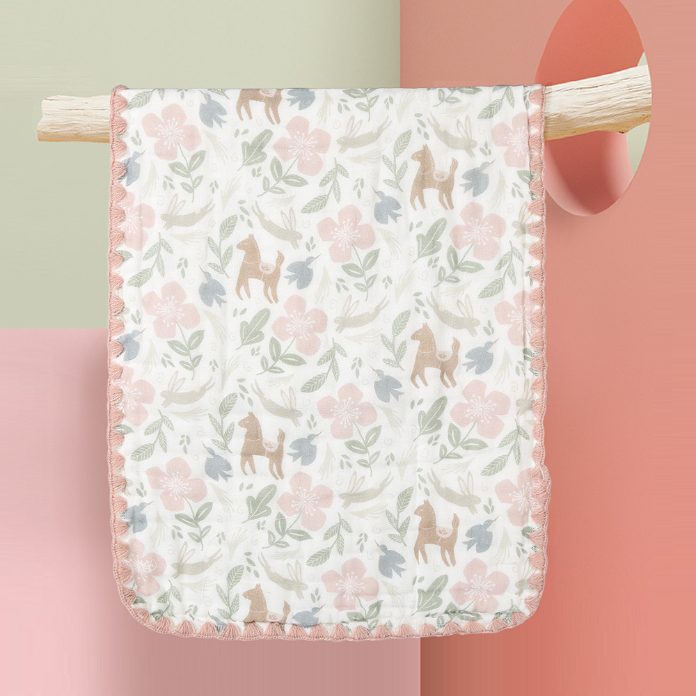 Six layers 3050 childrens towel animal garden