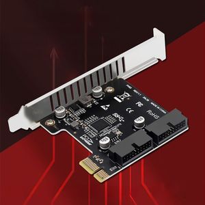 PCI-E USB 3.0扩展卡适配器2端口USB3.0集线器内部19/20引脚头PCIE PCI Express至USB3.0适配器卡 - Product Image 5