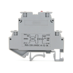 Relé de estado sólido de RUG-SSR, bloque de Terminal integrado, corriente directa, entrada de 5VDC, salida de 12-300V de CA - Product Image 1