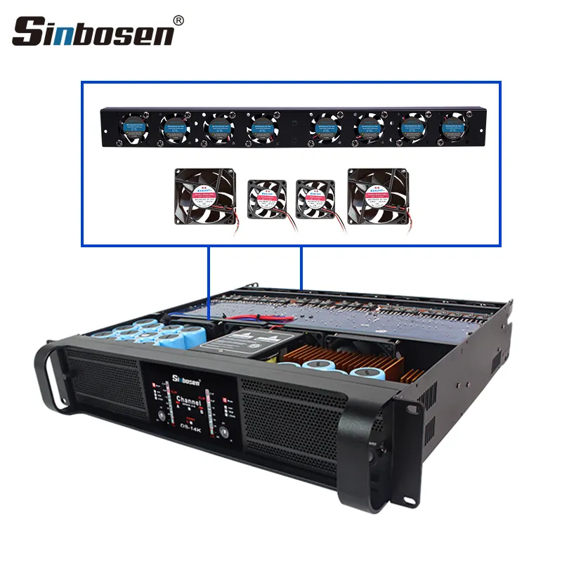 Sinbosen DS-14K amplificateur 2 canal son stéréo professionnel audio 2000w amplificateur de puissance pour DJ karaoké