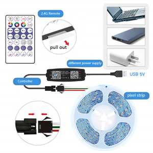 USB 5V функция музыки App управление прибор приемно-SPI мини пикселей светодиодный пульт дистанционного управления для Мечта Цвет полосы WS2812 - Product Image 2