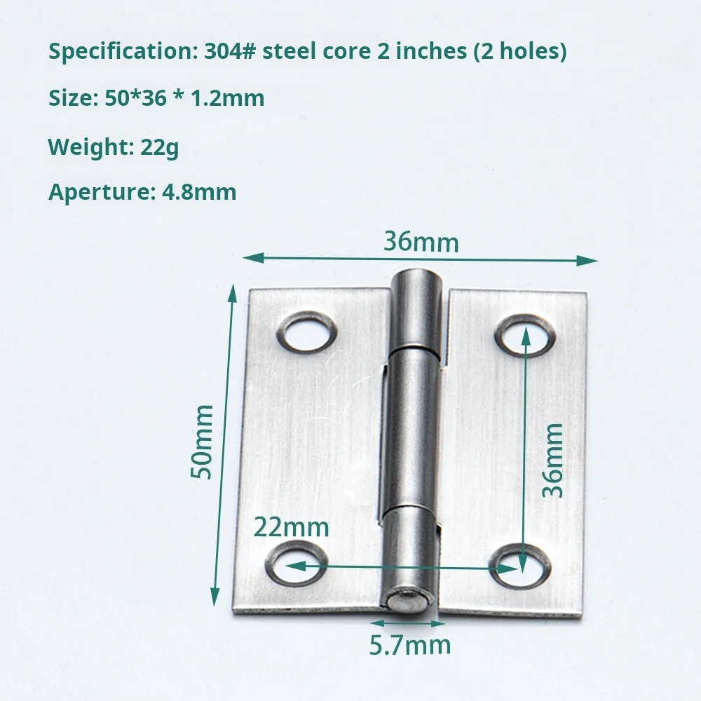 50*36*1.2 (SS304 steel core 2holes)