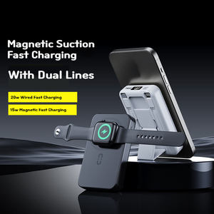 10000mAhワイヤレス磁気パワーバンクスタンド付きUSB Cイン/アウト急速充電20W iPhone 16 15 Pro <span class=keywords><strong>Max</strong></span> <span class=keywords><strong>Plus</strong></span>およびiWatch用