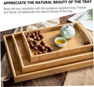 Thân Thiện Với Môi Gỗ Tre Phục Vụ Giường Tấm Khay Cho Thực Phẩm Snack Với Xử Lý - Product Image 6