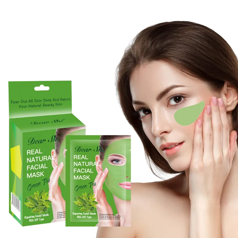 Vente en gros de nouveaux produits cosmétiques chauds masque facial naturel au thé vert élimination des points noirs nettoyage en profondeur masque facial boue