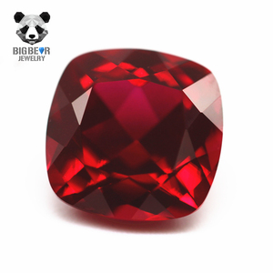 High Quality 4*4-10*10mm Cushion Natural Cut the Cultivations of <strong>Rubies</strong> Loose Gemstones Cushion Shape Lab Created <strong>Ruby</strong> Red Gems - Product Image 2