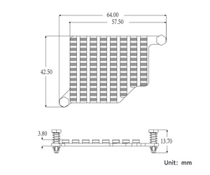 Disipador térmico de aluminio para Raspberry Pi 5, con almohadillas térmicas y pasadores con resorte - Product Image 6