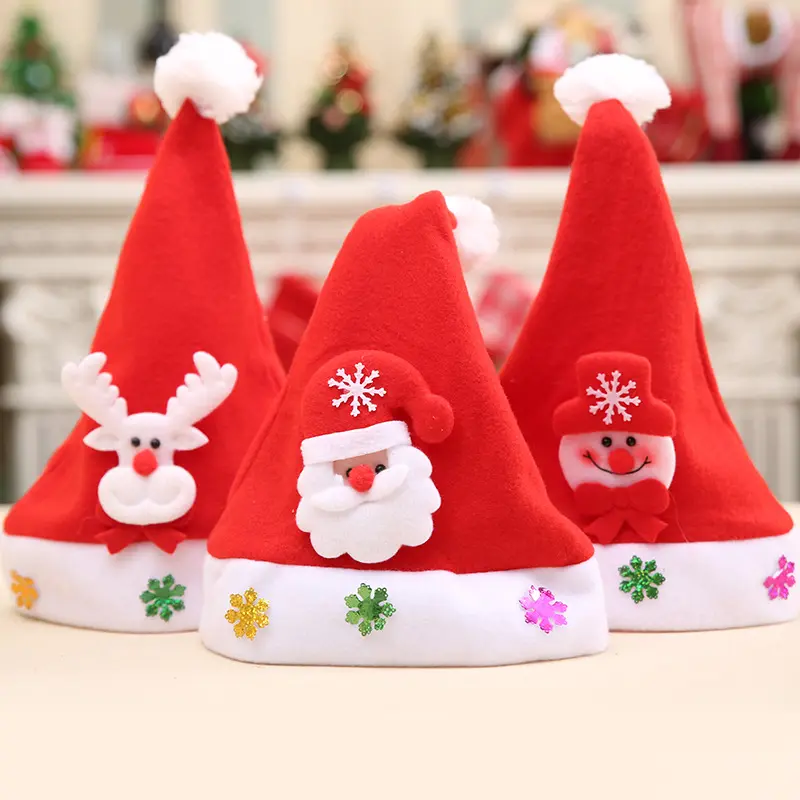 Новые товары, простой узор, персонализированная вышитая Рождественская тканевая Кепка с Падуба, Рождественская шерстяная фетровая Рождественская шапка для детей