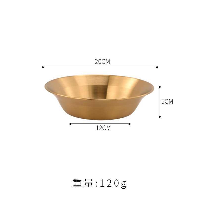 Assiette creuse à fond plat de 20 cm (dorée)