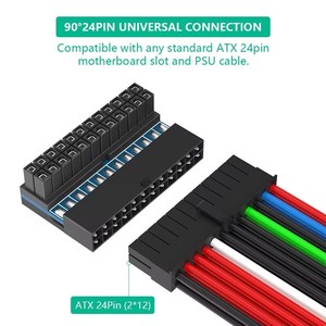 ATX <strong>24Pin</strong> <strong>Adapter</strong> 90 Degree 24 Pin Power Plug for Computer Mainboard Modular Power Supply Cables Computer Accessories - Product Image 2
