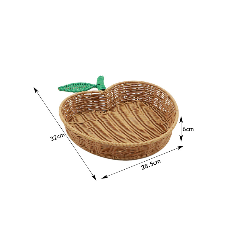 Grand panier tressé en forme de coeur