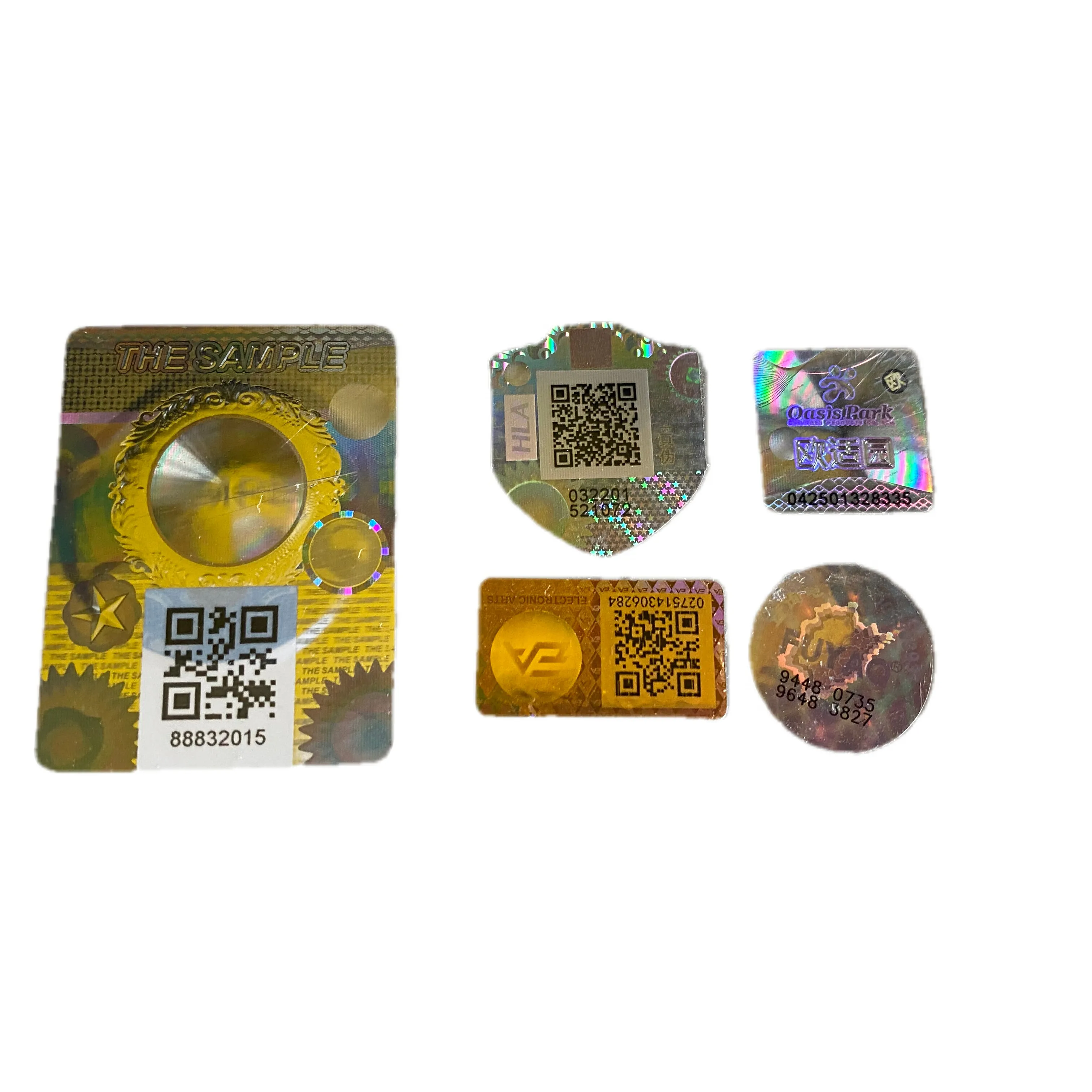 2024 Custom 3d Hologram Sticker Waterdichte Vinyl Beveiliging Holografische Label Met Uv Gedrukt Qr Code Serienummer Voor Verzending