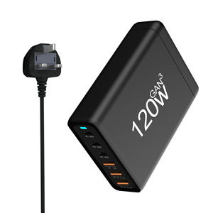3A3C GaN 120W şarj 6 port USB tip C PD şarj hızlı şarj akıllı cep telefonu için 3.0 USB masaüstü şarj cihazı 120W - Product Image 5