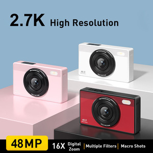 Benjie มินิ HD CCD CMOS กล้องดิจิตอลนักเรียน16X ซูม48ล้านพิกเซล2.7K ถ่ายวิดีโอเซลฟี่ทันทีหน่วยความจำ SD ราคาถูก - Product Image 6