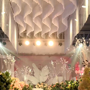 Đám cưới xếp nếp vải trần treo lên sóng hình dạng trần trang trí ống và treo lên phông nền cho đám cưới và các sự kiện - Product Image 2