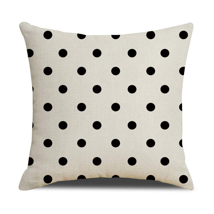 Popular Style Classic Geometric Custom Digital Print Pillowcase Linen Cushion Cover