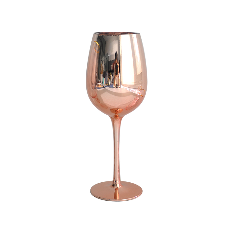 verre à vin cerclé d'or rose D