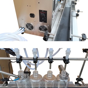 4-Head otomatik masa üstü sıvı su suyu krem yağı küçük cam plastik şişe dolum makinesi - Product Image 5