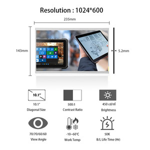 AUO 10,1 ''Pantalla LCD IPS 1024x600 Terminal de mano industrial Pantalla LCD Módulos LCD de 10,1 pulgadas sin táctil capacitiva - Product Image 1