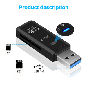适用于SDHC SDXC微型TF SD适配器SD/TF跨闪存卡转换器工具的迷你超高速2合1 USB 3.0读卡器 - Product Image 2