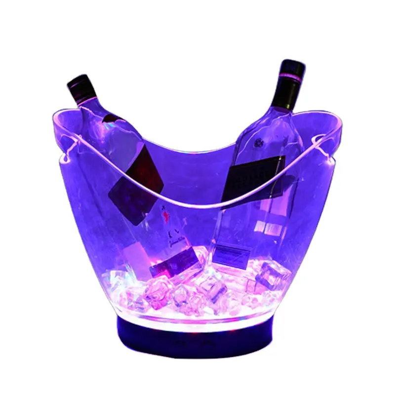 Cubo de hielo acrílico personalizado con luces LED de diferentes colores para obsequios de bares