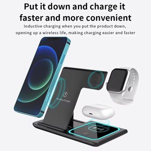 IPhone 16 için hızlı şarj/15/14/13 <span class=keywords><strong>Apple</strong></span> için İzle için AirPods 3/2/Pro 3in1 kablosuz şarj standı