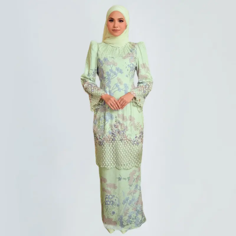 SIPO המוסלמי מלזיה Baju Kurung נשים בגדי Moden רקמת תחרה עיצוב Baju Kebaya בגדים אסלאמיים העבאיה שמלה