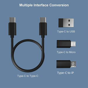 2025 60w快速充电USB Type-C微型电缆套件，带sim卡座多端口USB充电适配器，适用于手机旅行 - Product Image 3