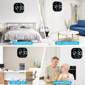 <strong>Large</strong> <strong>Digital</strong> Wall <strong>Clock</strong>, 10.55&quot; Led Display, Automatic Brightness Dimmer Big <strong>Clock</strong> With Remote, Square Alarm <strong>Clock</strong> - Product Image 5