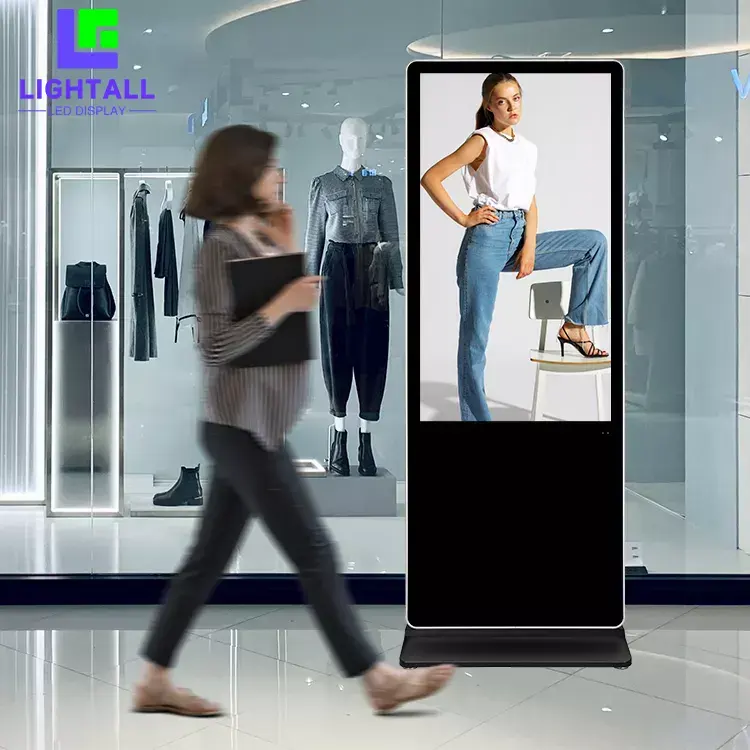 Mesin iklan Digital berdiri lantai LCD dalam ruangan 55 inci layar sentuh interaktif AD kios berdiri sendiri
