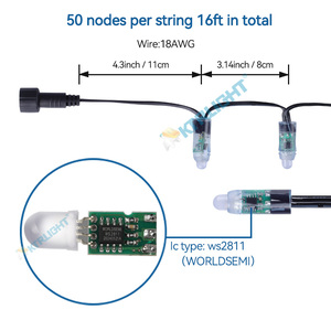 50ct 5v 12V Ws2811 modulo 12mm digitale Led stringa Rgb Full Color impermeabile Ip68 per lettere segno Led luci Pixel - Product Image 2