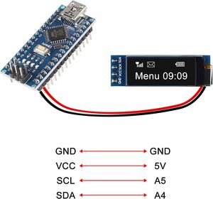 0,91 Zoll I2C OLED-Anzeige modul DC 3,3 V ~ 5V IIC-Bildschirm Himbeer-PI-kompatible E-Paper-Module im Verkauf - Product Image 4