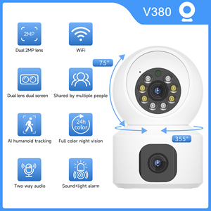 V380 bq2 ống kính đôi Wifi PTZ IP Camera An Ninh 2.4GHz H.265 Full UHD 1080p tự động theo dõi LED ánh sáng dài khoảng <span class=keywords><strong>c</strong></span>ách chuyển động - Product Image 2