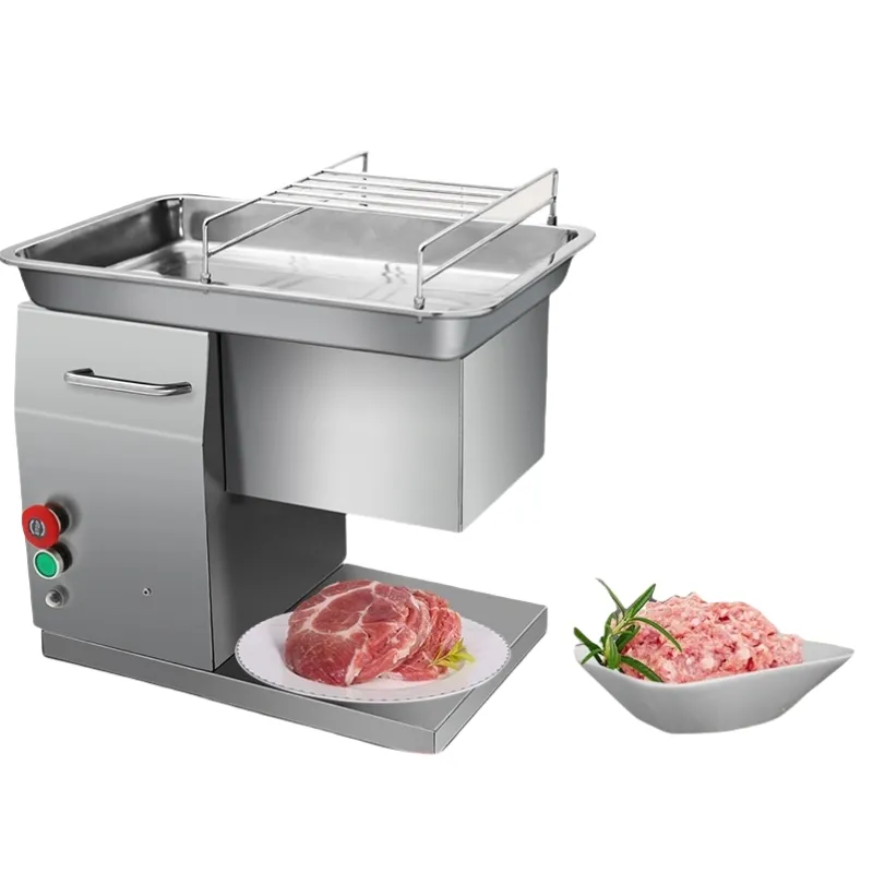 Mesin pengiris daging otomatis, mesin daging sapi babi daging ayam payudara 220V 500kg/jam pencincang penggiling