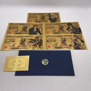 5 Types Japanese Anime <strong>Gintama</strong> Banknote Gold Banknote Cartoon Memory Collection Cards - Product Image 1
