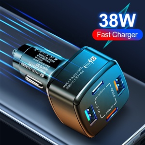 38W USB C Portable QC3.0 Car <strong>Charger</strong> Dual USB Auto Adapter Fast Charging Auto <strong>Charger</strong> 4 in 1 Car <strong>Charger</strong> - Product Image 3