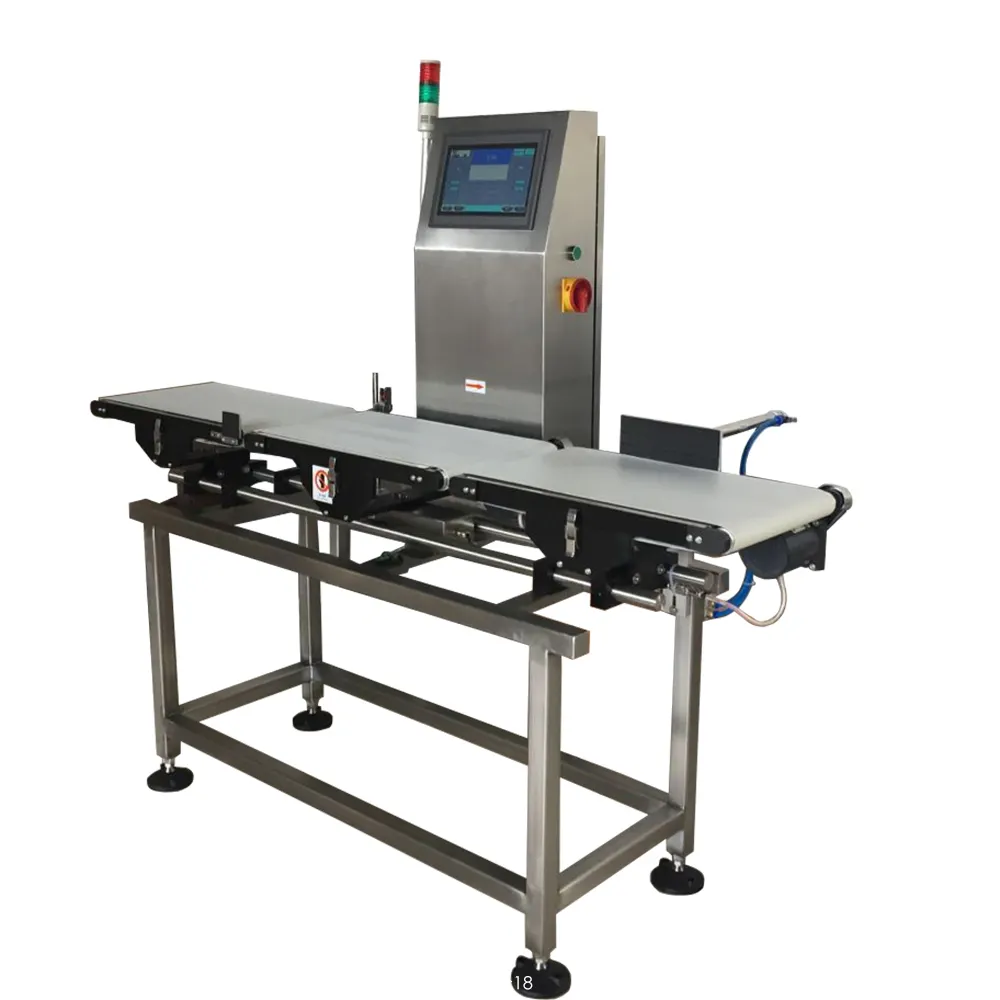 In-motion dynamic conveyor scale weighing weigher for paste,ingredients,chocolates,mooncakes ,durian ,salmon,Puffed food